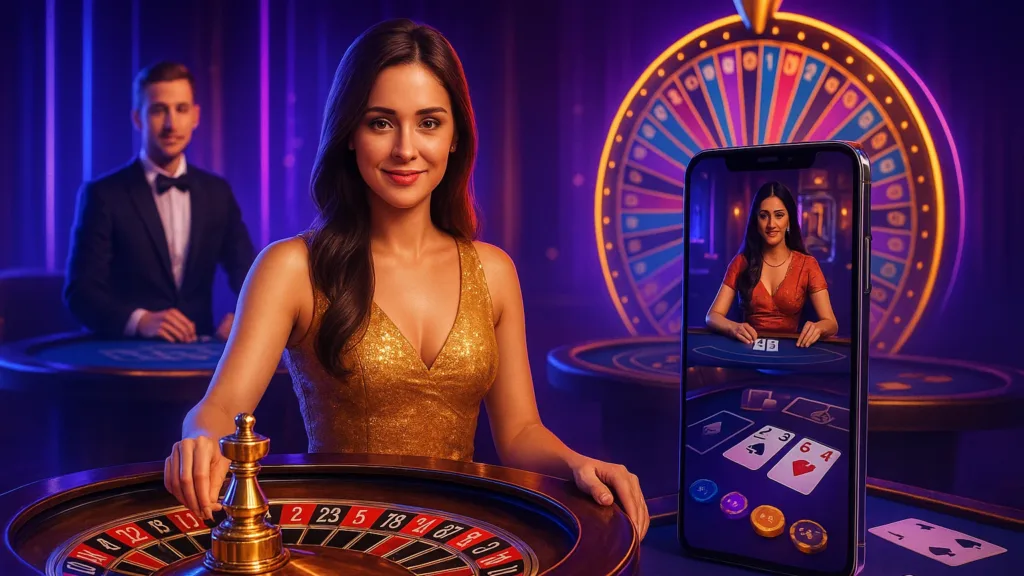 Live dealer roulette table in the HOT880 live casino
